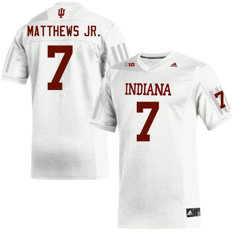 Men #7 D.J. Matthews Jr. Indiana Hoosiers College Football Jerseys Sale-White Jersey